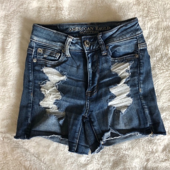 American Eagle Hi-Rise Shortie Jean Shorts - Picture 8 of 8